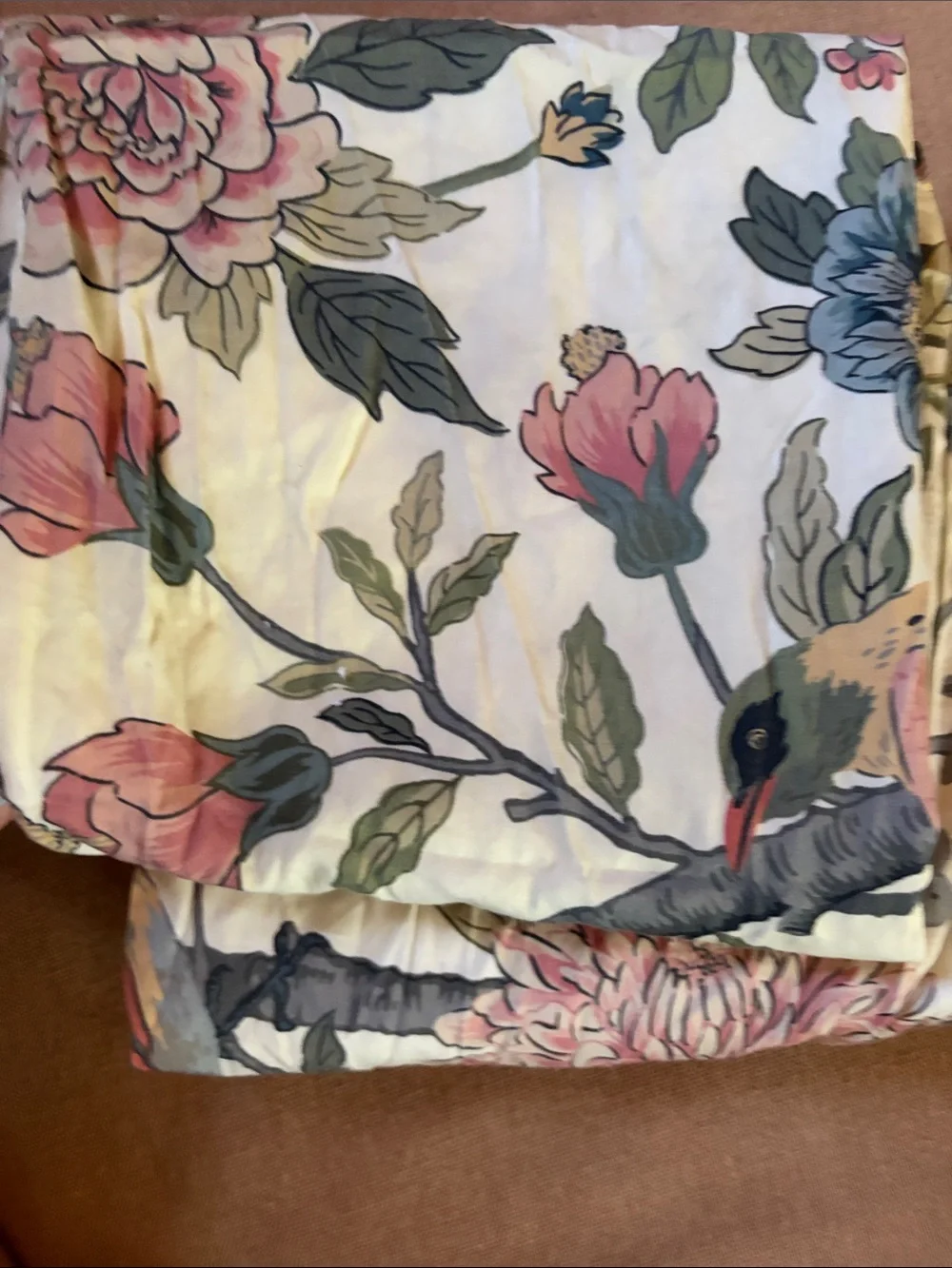 Pottery Barn Bloom Floral Sateen Sham Set (2) Shams in ivory